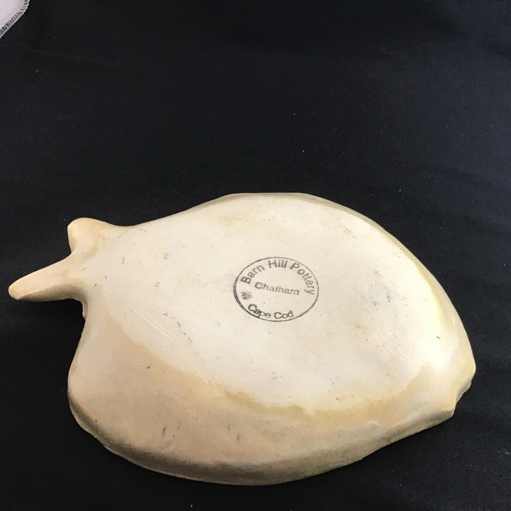 Barn Hill Pottery Chatham Cape Cod Fish Plate Nuetrals Blues Trinket Serving 7